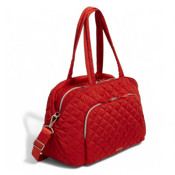 Vera Bradley Weekender Travel Duffel Bag Cardinal Red Performance Twill Carry On - Picture 2 of 12